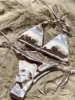 Wrap Around Halter Metallic Satin Bikini Women Swimwear Female Swimsuit Two-pieces Bikini Set Brazilian Bathing Suit Swim Lady