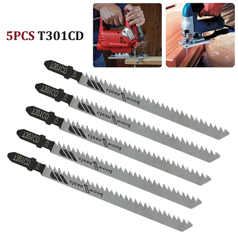 T301CD Jigsaw Blade Set 5Pcs High Carbon Steel Reciprocating Saw Blade For Sheet Panels Wood Plastic Metal Cutting Woodworking