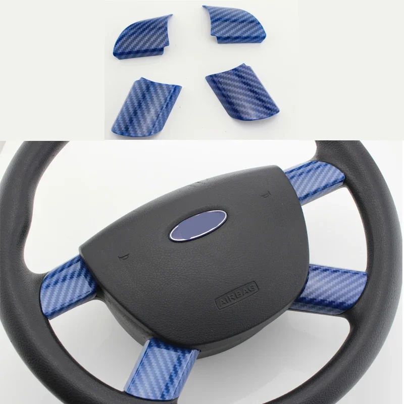 4Pcs/Set Interior Car Steering Wheel Panel Cover Trim Sticker For Ford Focus 2 MK2 2005-2011 Accessories interior mouldings car moulding decoration interior moulding trim strip car styling stickers