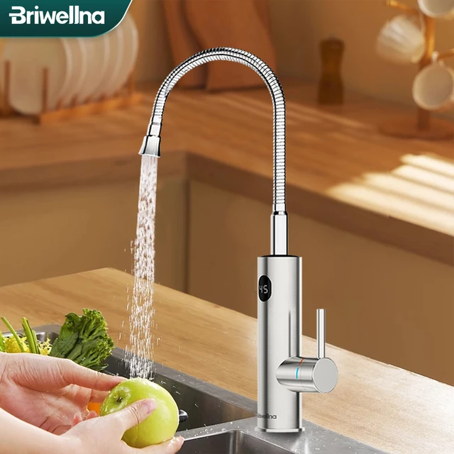 Grifo Eléctrico con Calentador de Agua Instantaneo 220 V Agua Caliente Grifo  de cocina