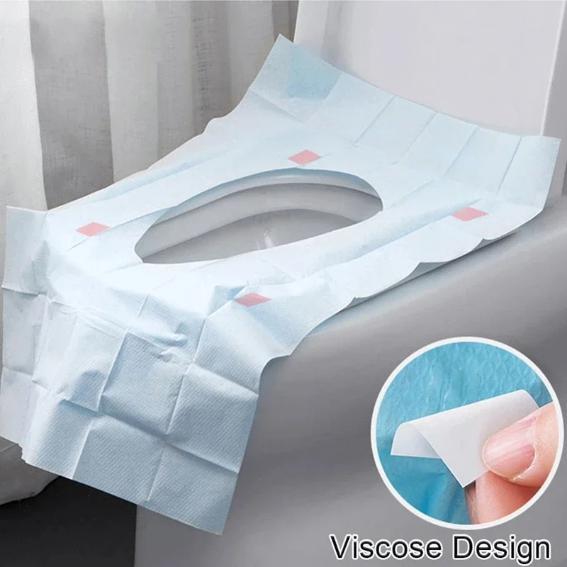 10Pcs Travel Disposable Paper Toilet Seat Cover Protector Biodegradable Camping Travel Safety Toilet Seat Mat Bathroom Accessory 6