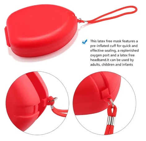 Outdoor Camping Artificial Respiration One-Way Breathing Valve Mask First Aid CPR Training Breathing Rescuers Mask Accessories first aid mask