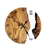 Classical Wood Grains Designs Wall Clock 30cm Quiet Mechanism Transparent Tempered Glass Clock for Bedroom and Kitchen 4