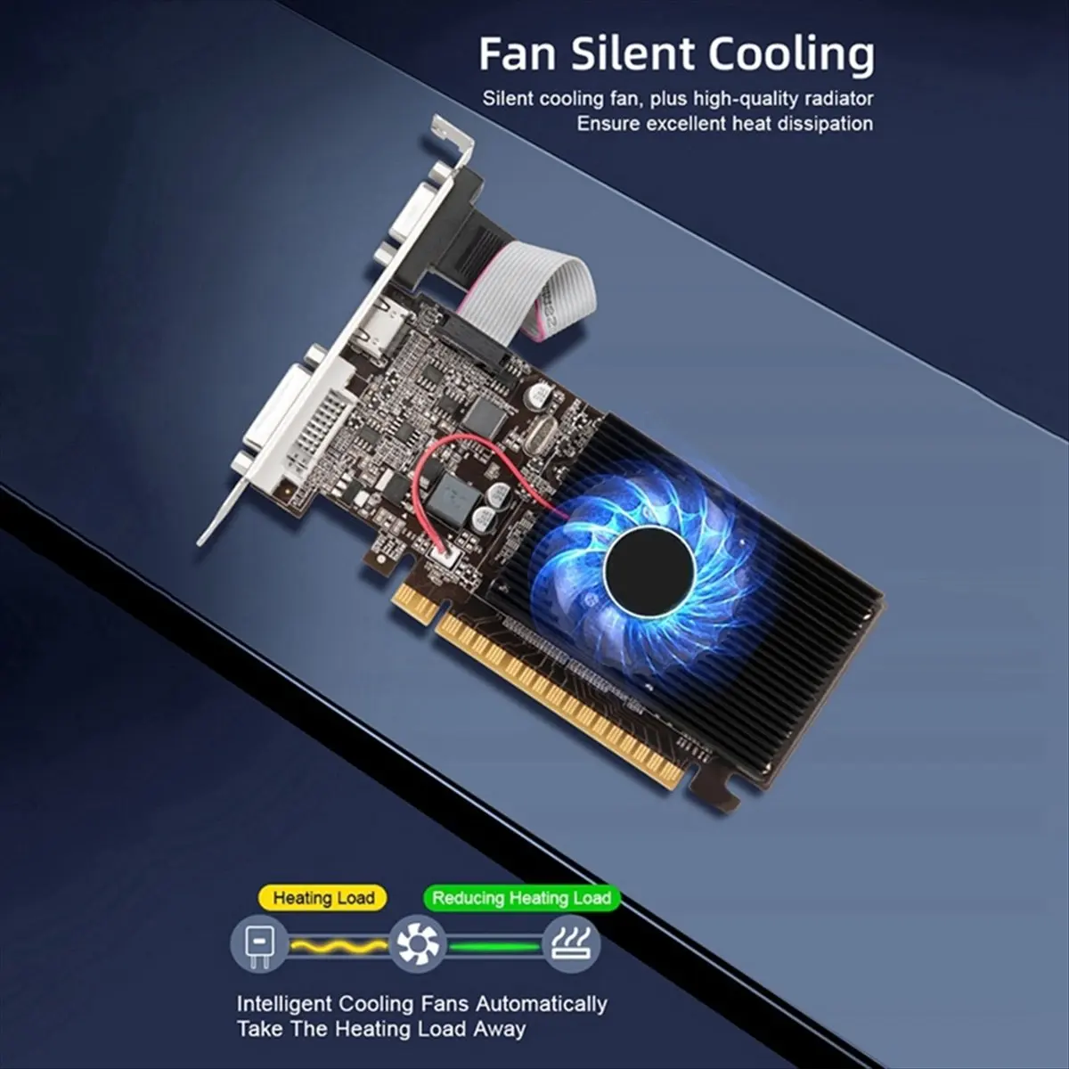 A10R GT610 2GB DDR3 그래픽 카드 810Mhz 컴퓨터 비디오 카드 PCI-E 16X HDMI 호환 + VGA + DVI(배플 포함 데스크탑 PC GPU용)