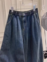 Plus Size 5XL 140kg Summer Autumn Ankle-Length Pants Elastic Wasit Wide Leg Jeans for Woman Big size Jeans Oversized Women - Image 4