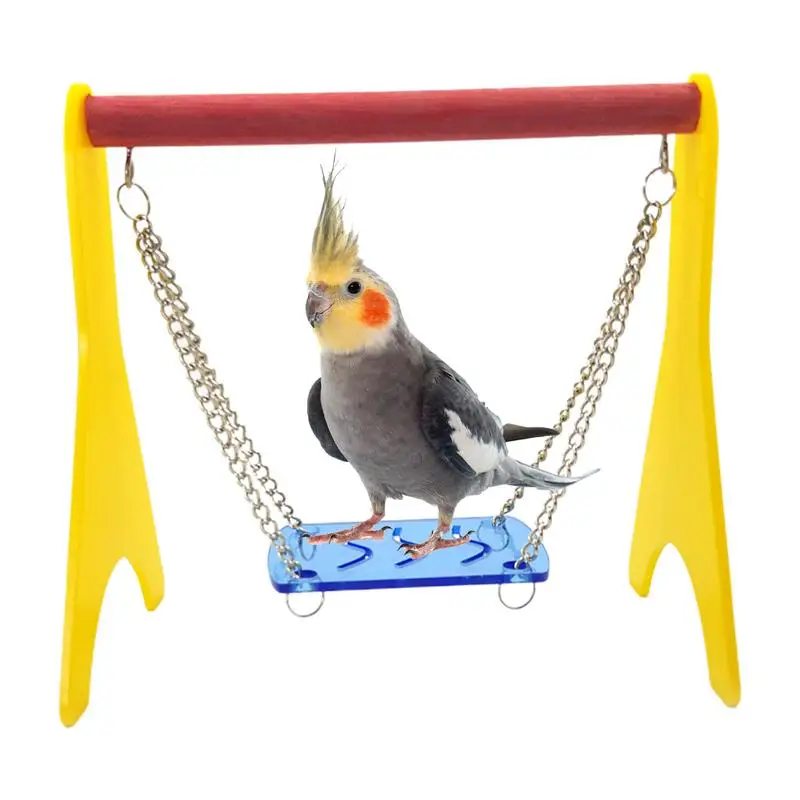 

Parrot Swing Bird Swing Toy Hangable Acrylic Swing Toy with Hangable Chain Bird Stand Holder For Parrots Birds Pet Supplies