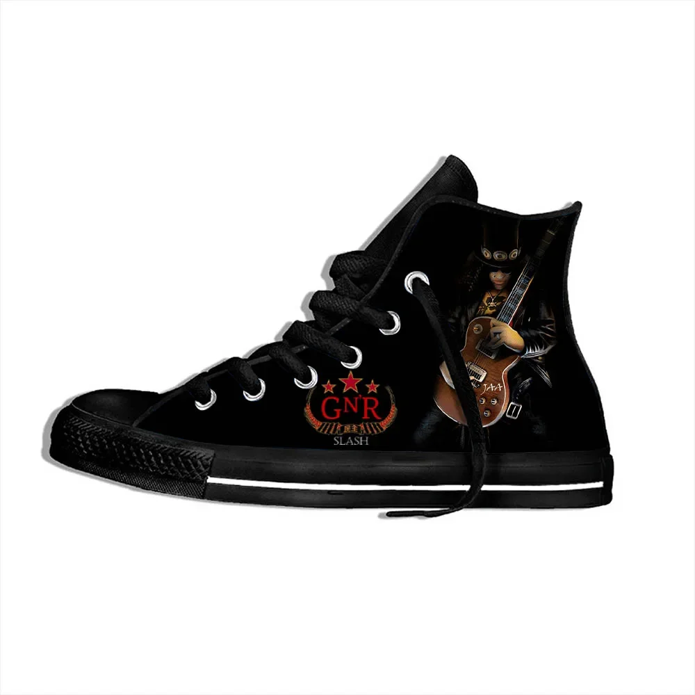 Hot Summer Roses N' Rock Music Guns  Novelty Design Fashion High Top Canvas Shoes Men Women Casual Sneakers Classic Board Shoes