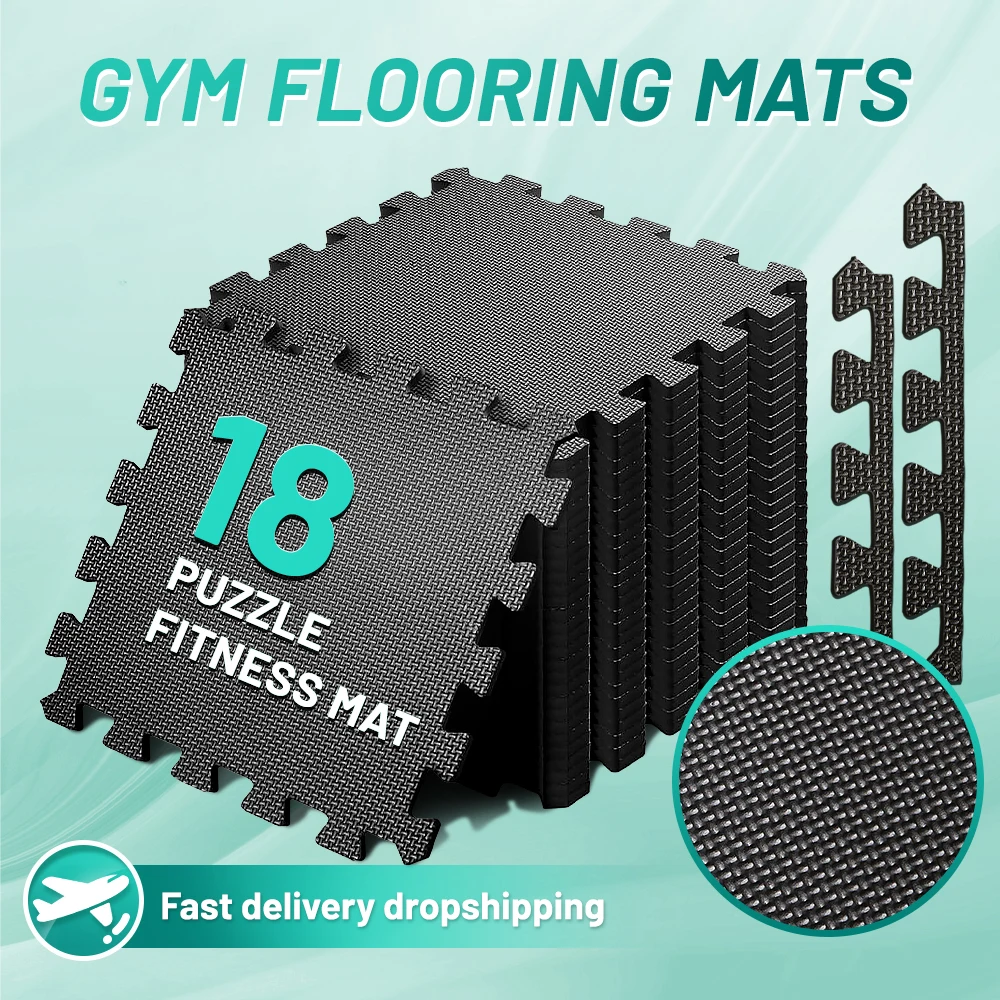 Sports Floor Mats 6 18pcs Gym Flooring Set EVA Interlocking Foam Floor Tiles for Home Gym Play Workout Exercise Mats Fitness Puzzle Exercise Mat