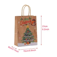 12pcs Kraft Paper Christmas Bag Christmas Gift Bag with Handles 2025 Xmas Party Candy Bag Cookie Present Bag Decor 2026 New Year 3