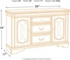 Realyn French Country Distressed Dining Room Buffet or Server, Chipped White 4