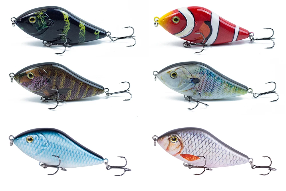 Hanlin Crankbait Lebensecht 100MM 45G Langsam Sinkender Jerkbait Angelköder Slider Schwimmaktion Hartköder für Hecht und Zander – Detail 9