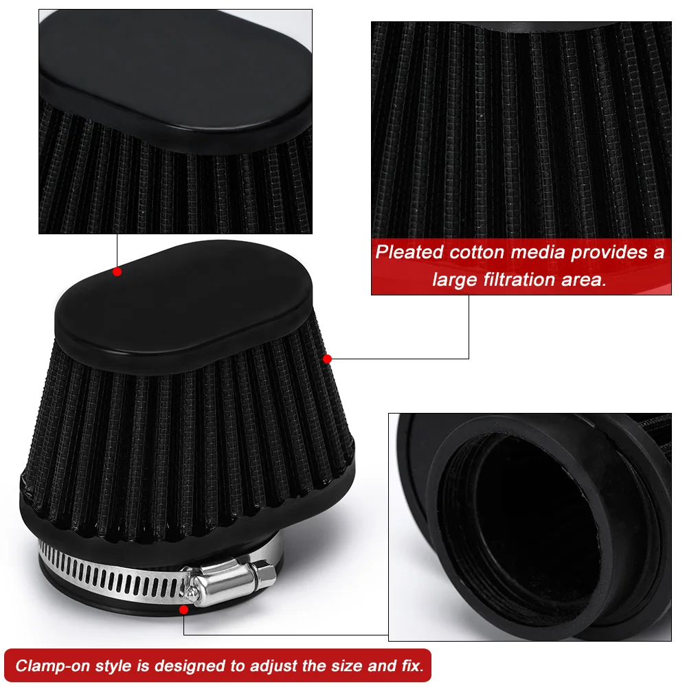 LIZHI- Motorcycle Air Filter 60mm 55mm 54mm 51mm 50mm Universal for Motor Car mini bike Cold Air Intake High Flow Cone Filter air filter motorcycle air filter air filter cleaner motocross air filter