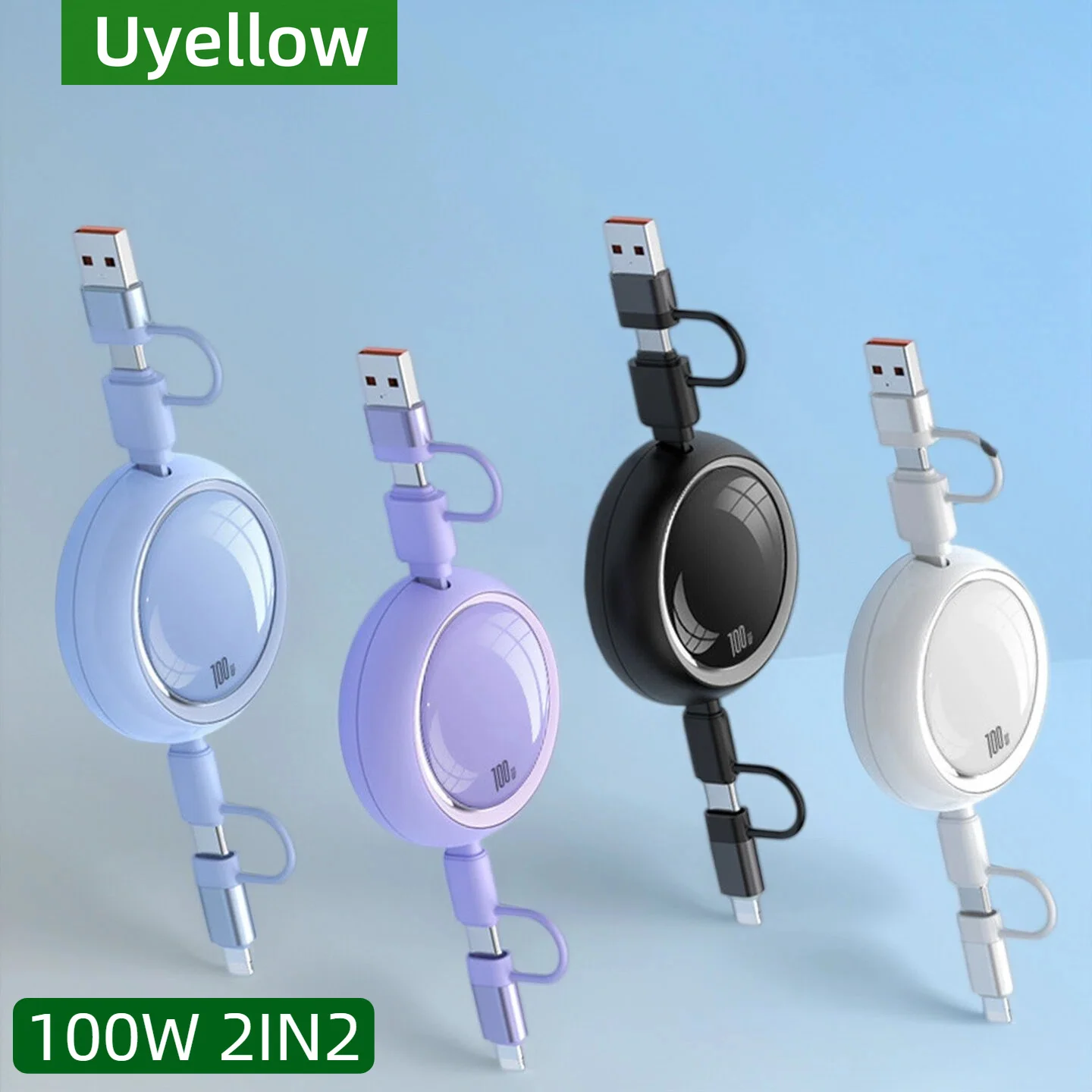 High-Speed 100W Retractable USB-C Fast Charging Cable