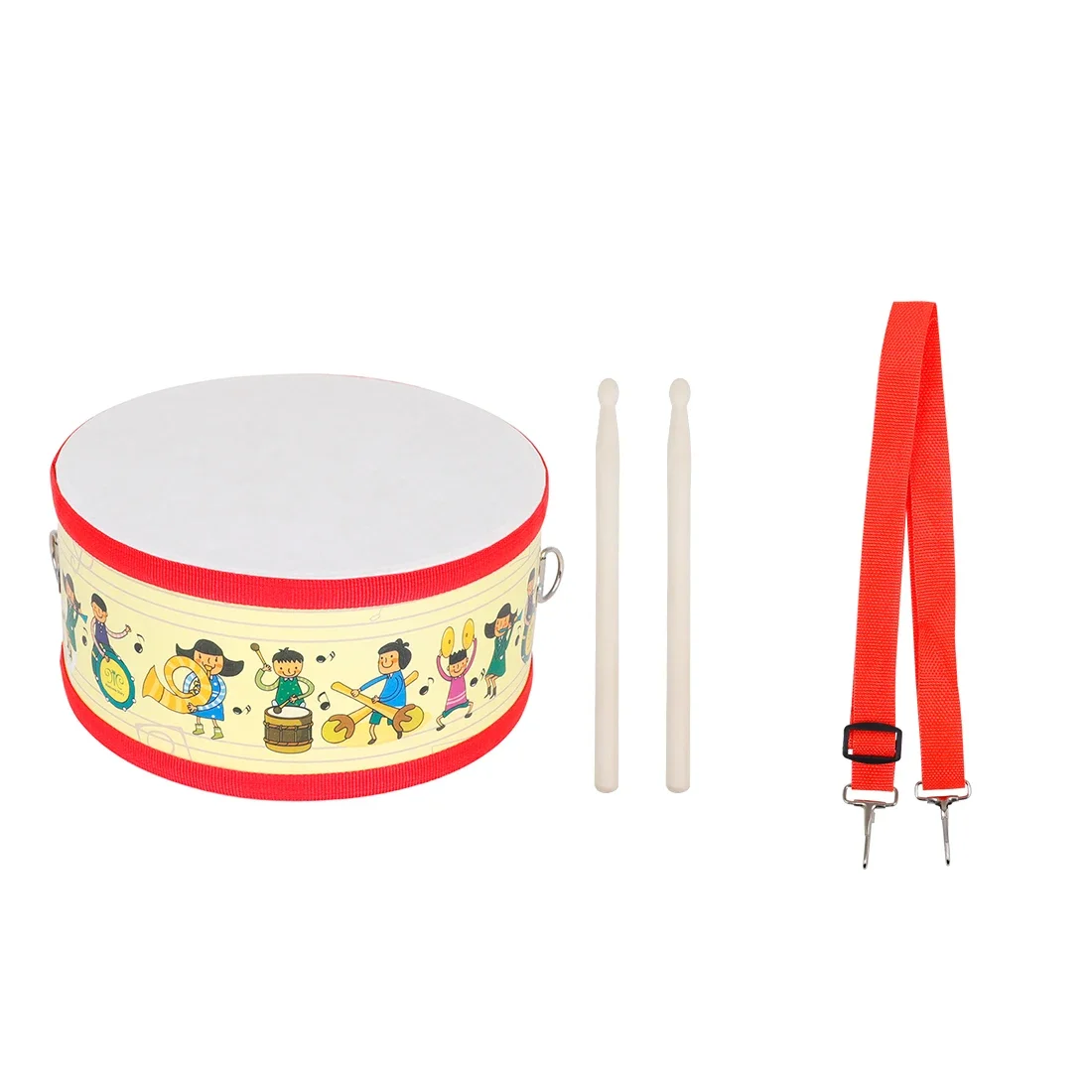 Double Sided Drums Tambourine Wooden Hand Drum Orff Cartoon Percussion Instruments Portable Kids Educational Toy Children's Gift 4