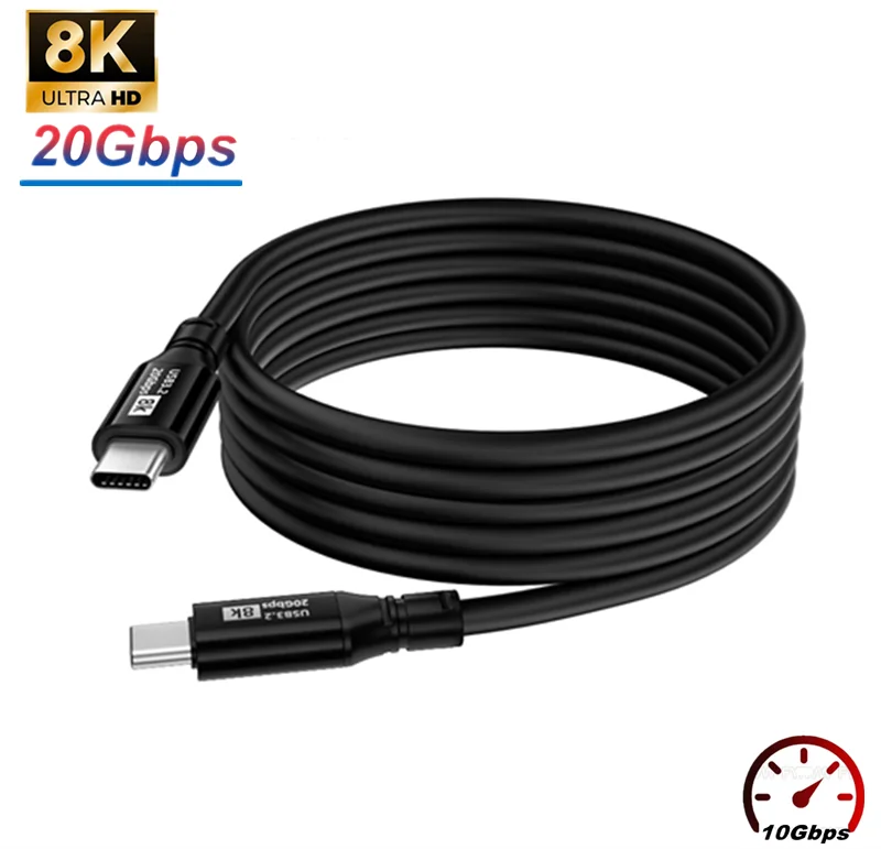 USB C 3.2 Gen 2 kablo USB C Video kablosu 4K ekran 20Gbps veri transferi 100W PD şarj iPhone 15 Pro/hava uyumlu