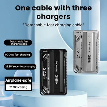 Custodia per batteria 1*21700 senza saldature, custodia per power bank PD 20W, custodia per batteria fai-da-te con cavo integrato