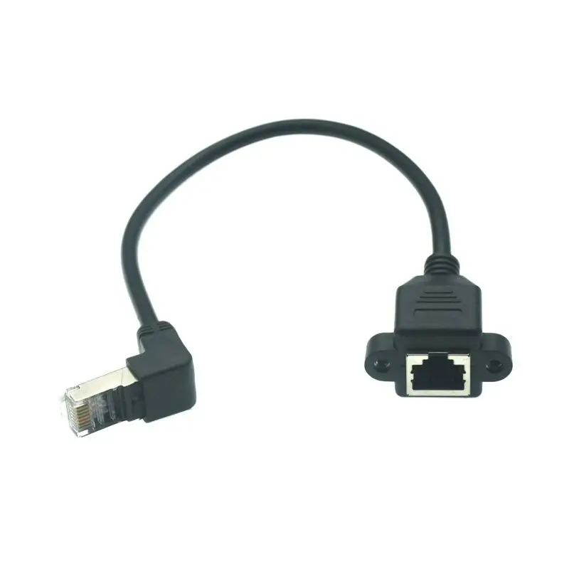 RJ45 남성-여성 90도 업다운 각도 케이블 플러그 이더넷 RJ45 8P8C LAN 네트워크 연장 케이블 30cm 60cm 100cm 1피트 2피트