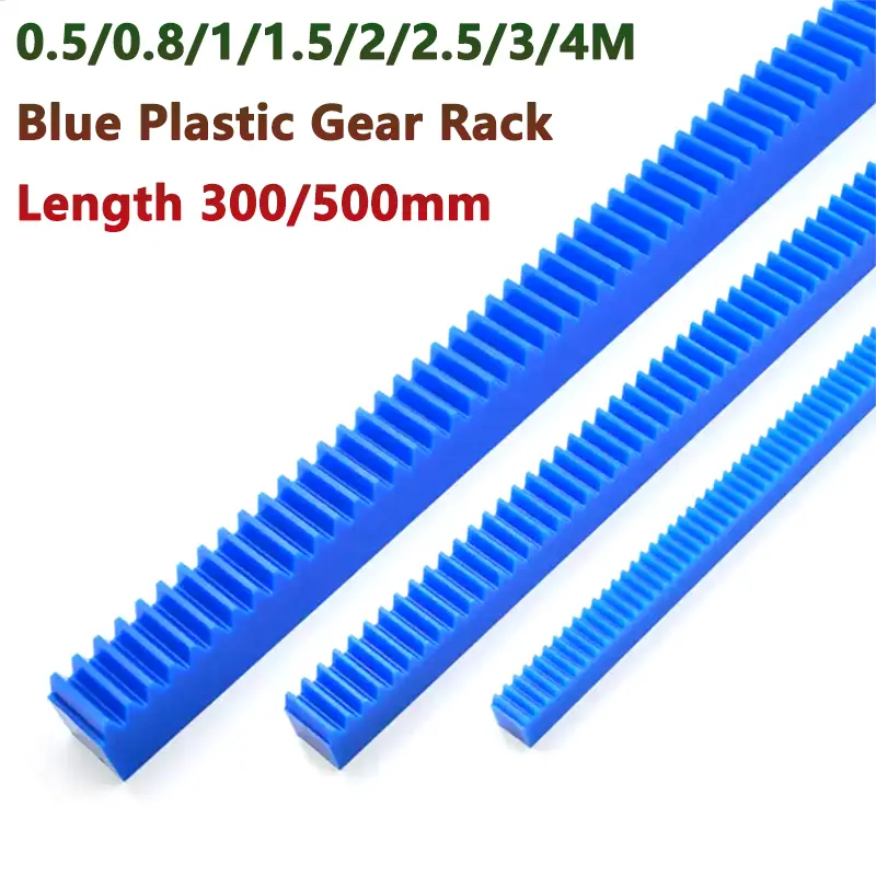 1pcs Blue Plastic Gear Rack 0.5/0.8/1/1.5/2/2.5/3/4 Module Straight Teeth Drive Rack Length 300/500mm 10x10-40x40 Spur Gear Rack image 1