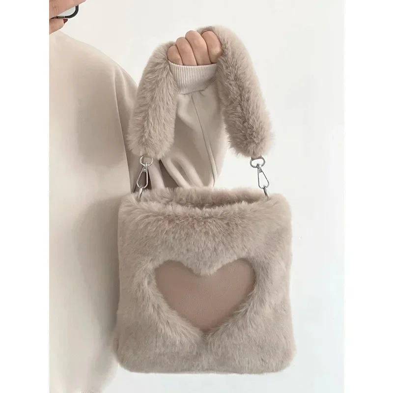 

Plush And Soft Bag For Women New Fashion Niche Portable Shoulder Bag High-end Plush Crossbody Bag So Cute Hand Bags For Women