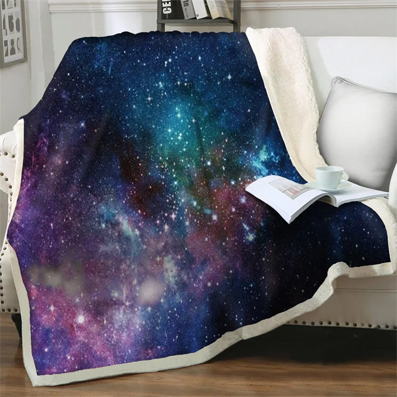 

Starry Sky Colorful Space Universe Bedspreads Coverlet Throws Blankets For Beds Sofa Couch Home Decor Soft Warm Quilts Nap Cover
