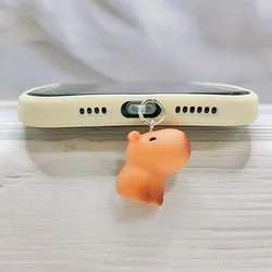 Cute Capybara Dust Plug Pendant with Hanging Rope (For type - c)