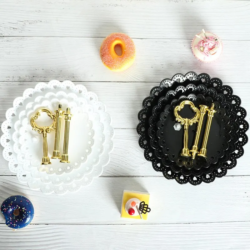 1PC European Dessert Table Fruit Tray Three Layer Cake Stand Rack For Wedding Party