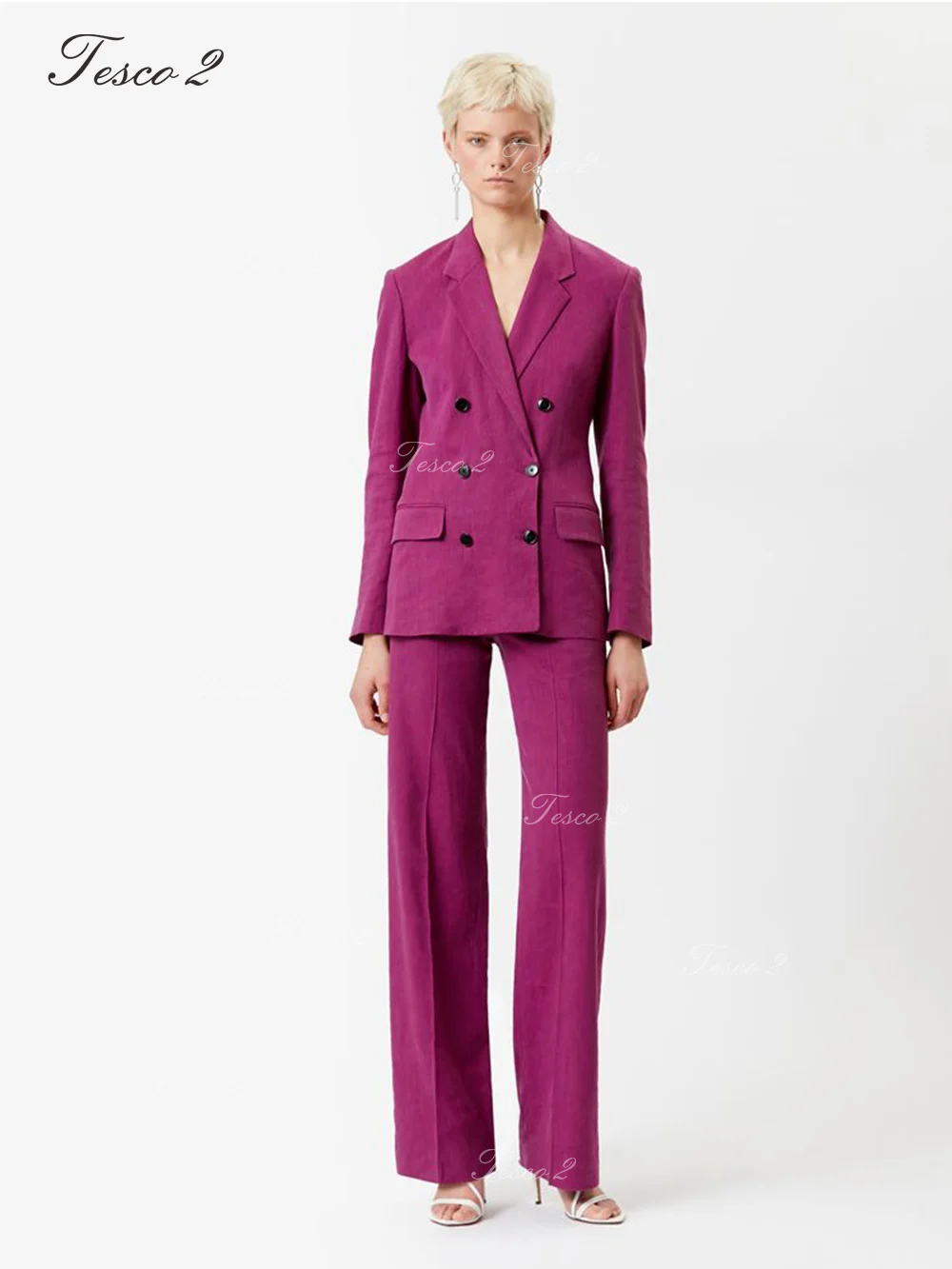 2 Pieces Women's Suit Triple Breasted Peak Lapel Suit For Women Formal Office Business Suit Ladies Pantsuits