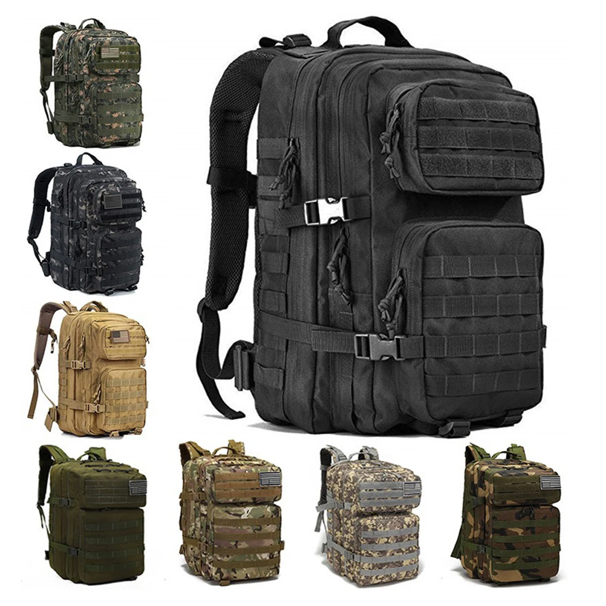 50L Men Military Tactical Backpack 1000D Nylon Waterproof Trekking