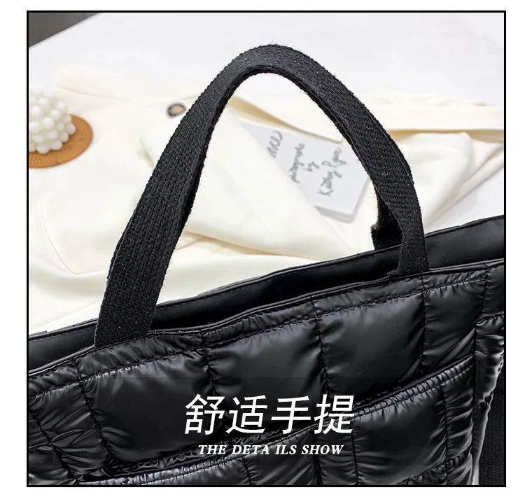 Nylon Quilted Women Handbags Fashion Cotton Padded Crossbody Bags for Women Designer Brands Down Space Shoulder Bag Purses 2022