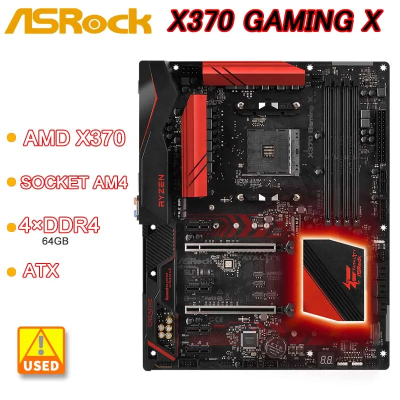 Scheda Madre Amd X370 Scheda Madre Asrock Fatal1Ty X370 Gaming X Am4 Ddr4 64Gb Pci-E 3.0 M.2 Muslimamd Ryzen/7Th Ge A-Series