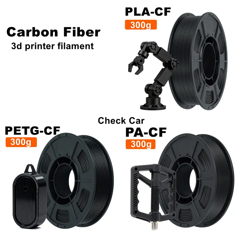 KINGROON Carbon Fiber PLA PETG Nylon Filament 1.75mm 0.3KG (NOT 1KG), High Strength PLA-CF PETG-CF PA-CF For 3D Printer, 300g image 2