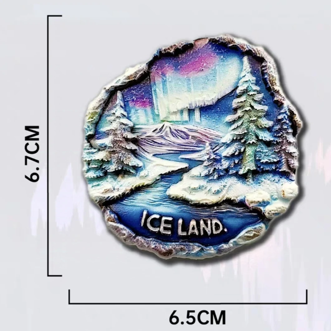 Magnetic Fridge Magnets Magnetic Sticker Magnetic Fridge Stickers Europe Iceland Resin 3D Fridge Magnets Tourism Souvenir Refrigerator Sticker Handicraft Gift Decoration