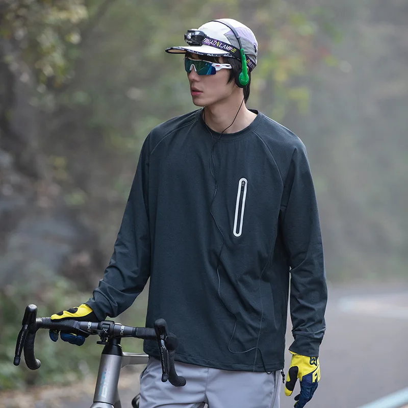 Outdoor Casual Sports Cycling Long Sleeve T-Shirt Fitness Running Quick Dry Hundred Sleeve Pullover Spring Top Sunscreen UPF50+