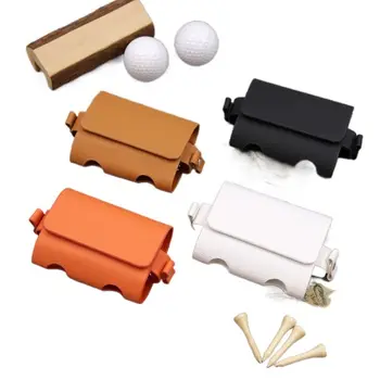 Borsa Porta Palline da Golf in Pelle PU, Custodia per Accessori Sportivi da Golf, Borsa a Marsupio con Clip per Palline da Golf