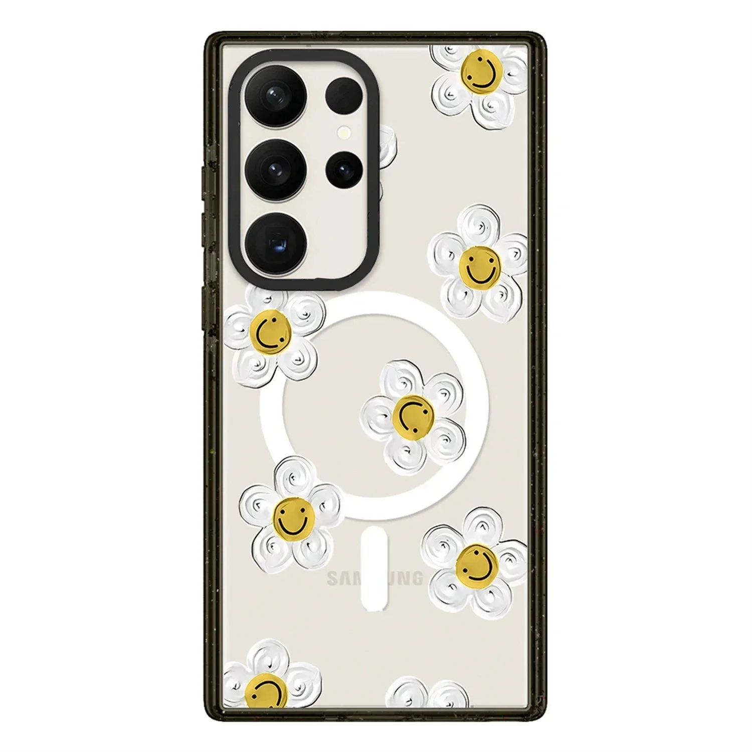 

Colorful Heart MagSafe Acrylic Border Magnetic Phone Case for Samsung Galaxy S22U S23 Ultra S24 Ultra Cover Protective Shell