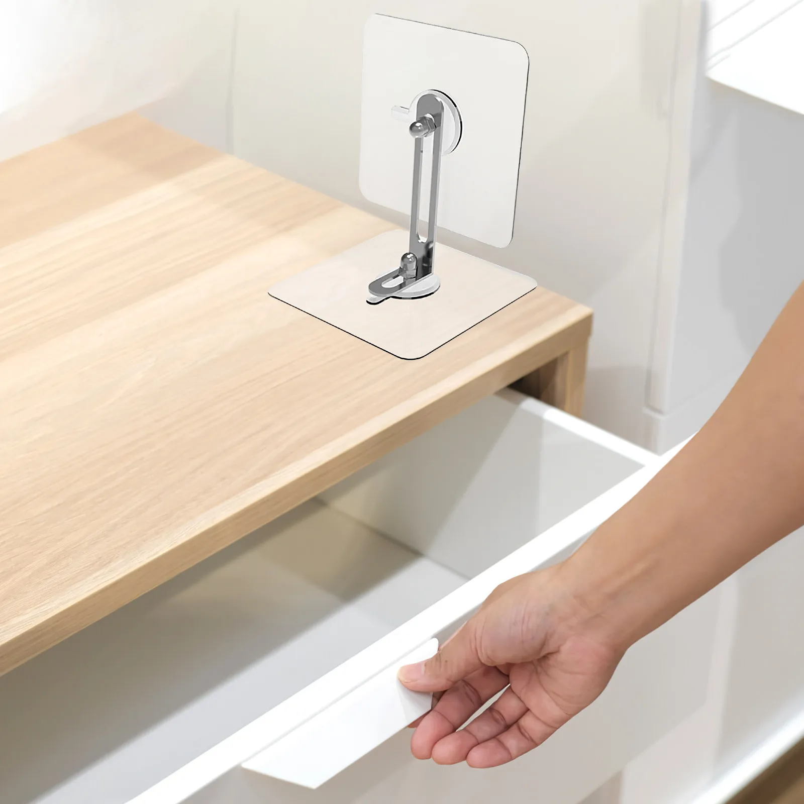 8개입 가구 넘어짐 방지 앵커 접착식 무타공 스티커 (서랍장, 책장, 캐비닛용)  안전 고정용 벽 앵커