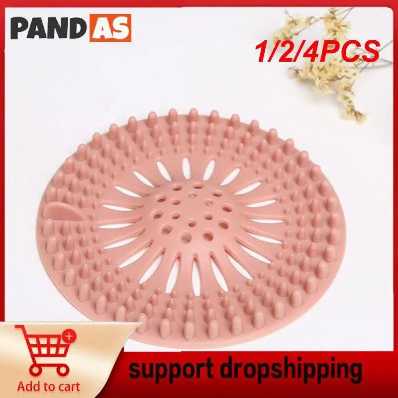 1/2/4PCS Round Silicone Drain Hair Catcher, Kitchen Sink Strainer Bathroom Shower Bath Stopper Drain Cover Hair Trap, Filter for