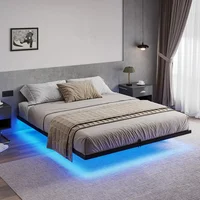 Floating Bed Frame Full Size with LED Lights, Metal Platform Full Bed, No Box Spring Needed, Easy to Assemble (Full) 1