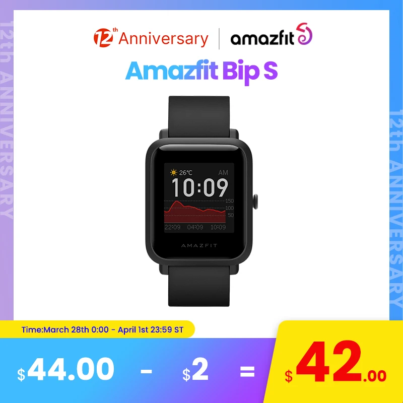 In stock Amazfit Bip S Global Version Smartwatch 5ATM GPS GLONASS Smart Watch for android iOS Phone | Электроника