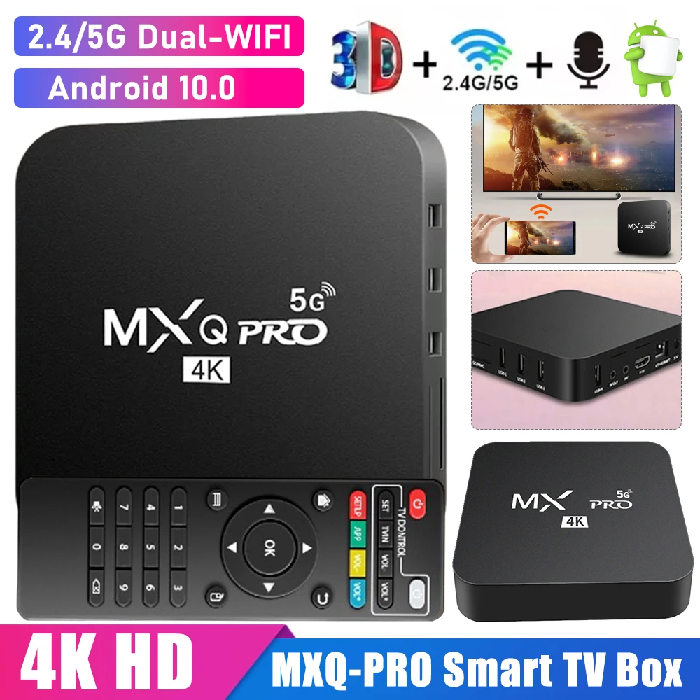 Wifi Tv Box Mxq Pro 4k 5g 128gb Smart TV Box MXQ-PRO Android 12 Smart