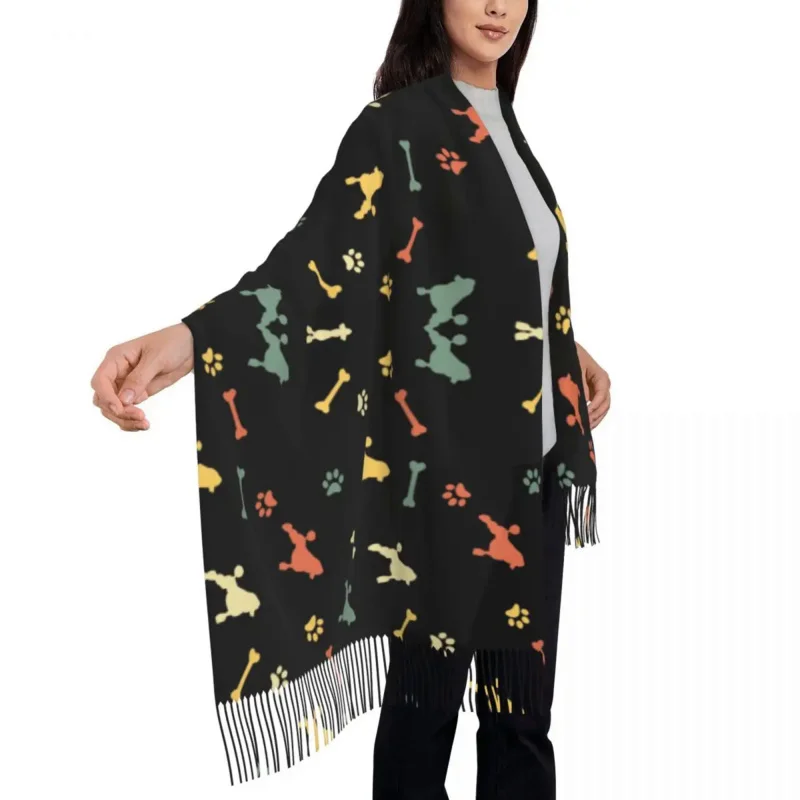 

Custom Printed Poodle Retro Pattern Scarf Men Women Winter Warm Scarves Cartoon Dog Shawls Wraps