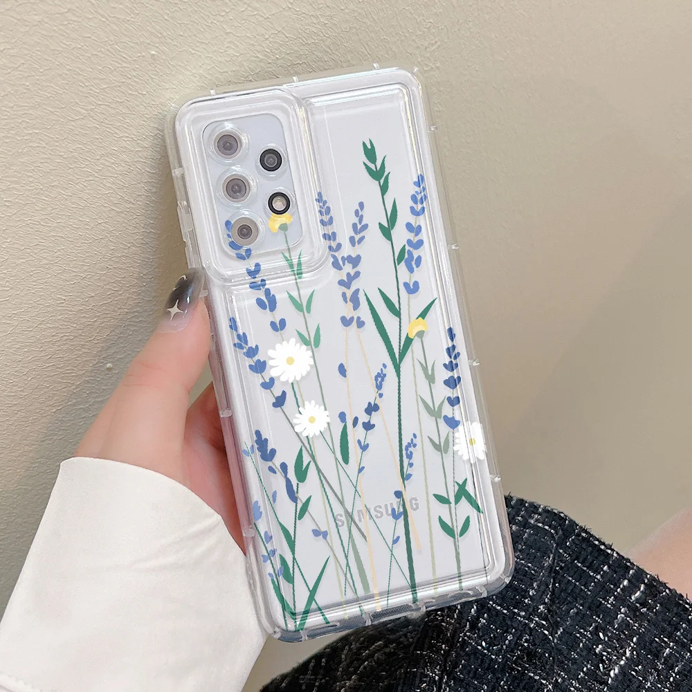 thumbnail image 1 of Clear Flower Case For Samsung A54 5G A53 A52 A51 A50 A05 A34 A33 A32 4G A31 A24 A23 A22 A14 A13 S20 FE S23 Ultra S22 S21 Cover, 1 of 5