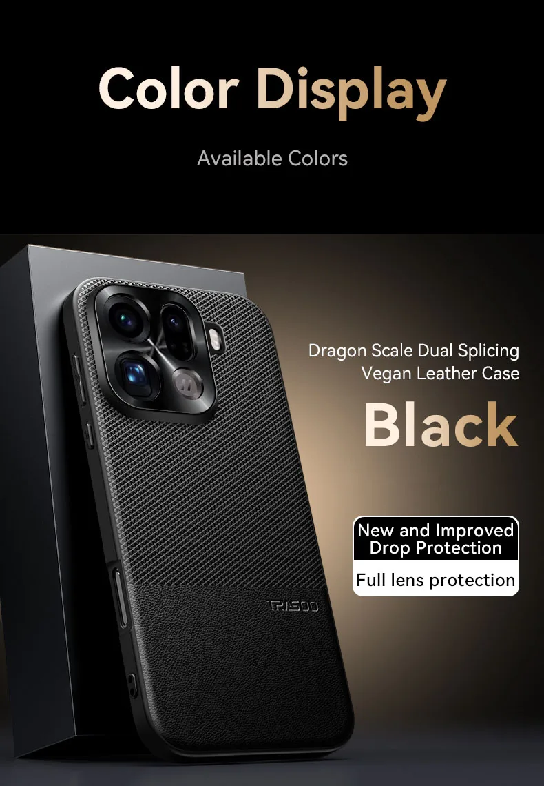 Premium Dragon Scale Dual Leather Shockproof Business Back Cover