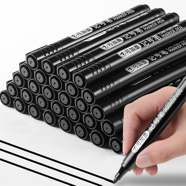 10pcs Oil-Based Marker Black Waterproof Big-head Logistics Pen Quick-dry  Non-erasable Marker Waterproof Marker Shipping Mark Pen - AliExpress