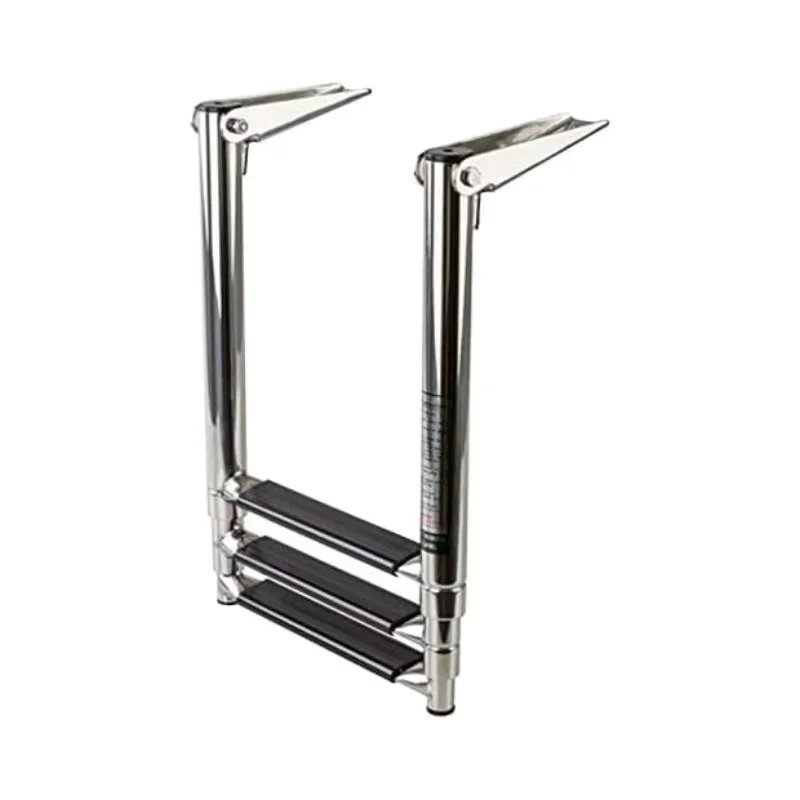 ISURE MARINE 3단계 보트 11'' 사다리 요트 광택 스테인레스 스틸 망원경 사다리