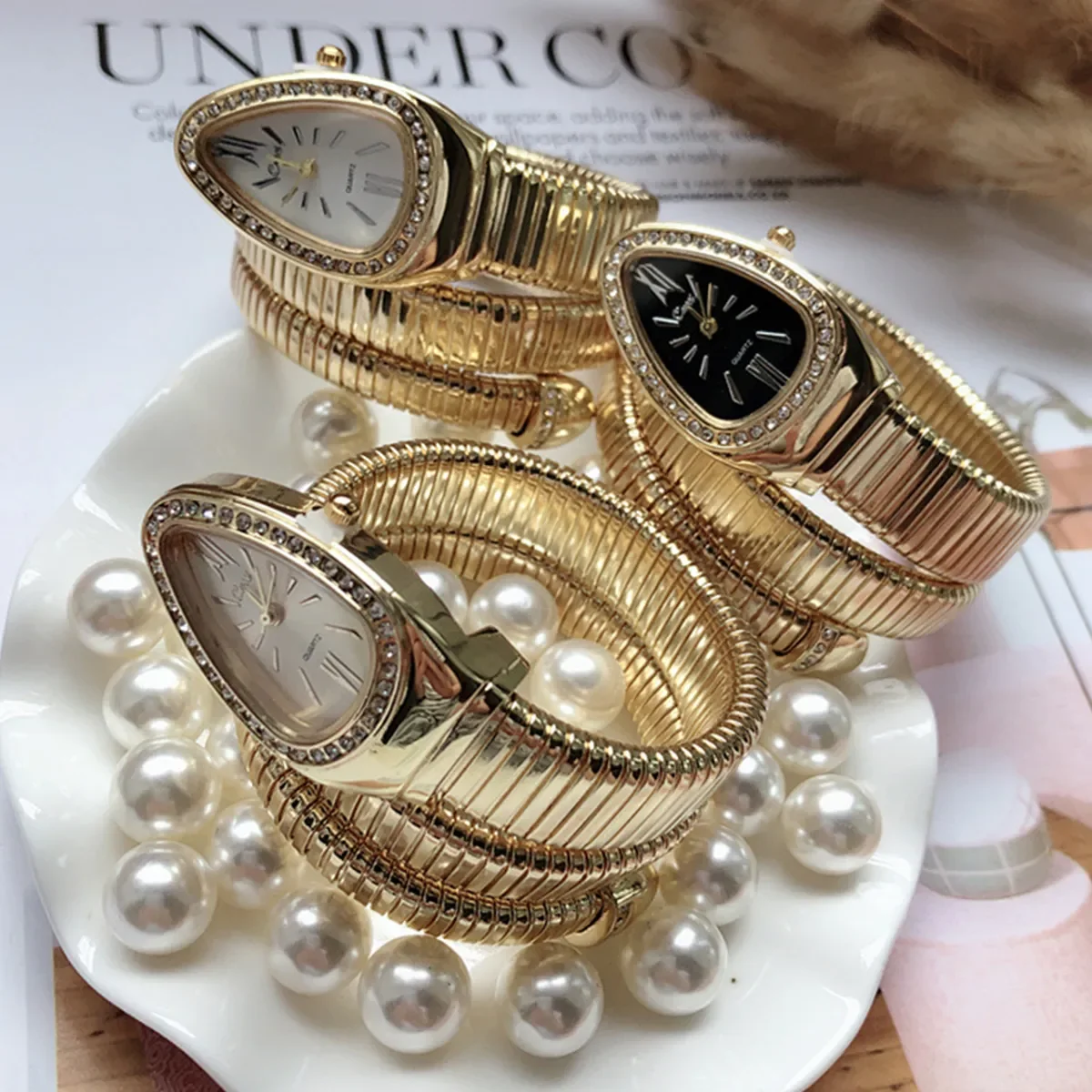 Women Quartz Watch Bracelet Stainless Steel Fashion Gold Ladies Watches Clock High-quality Luxury Ladies Wristwatch(Only Watch) womens quartz watch