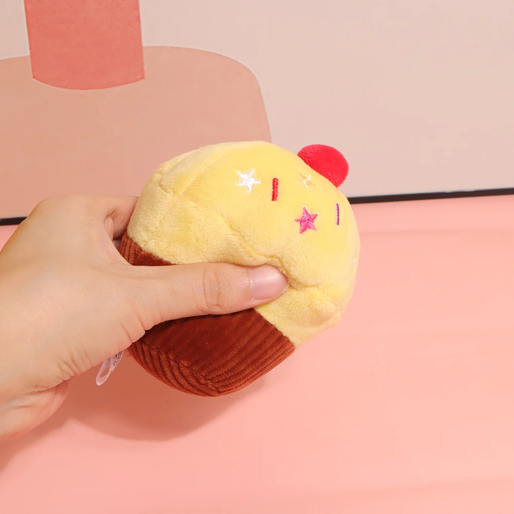 Cake Cup Squeaky Plush Dog Toy for Pet Birthday Gift, Birthday Cupcake Cute Soft Stuffing Lovely Squishys Squishi Squeeze PetToy 5