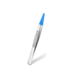 Precision Rubber Tip Tweezers Set with Straight and Bent Tips (Point)