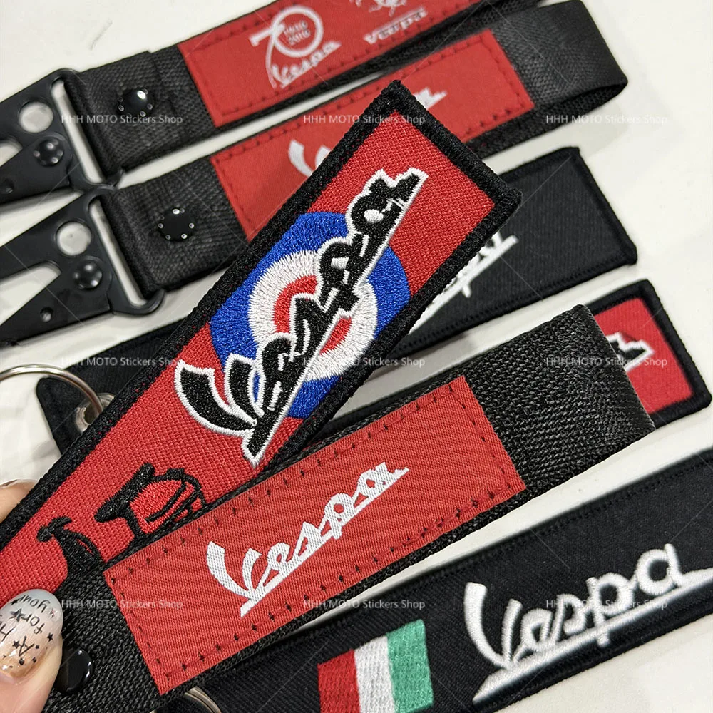Portachiavi Decorativo Durevole con Ricamo su Due Lati, Accessorio per Chiavi Moto, per Chiavi di Scooter Vespa
