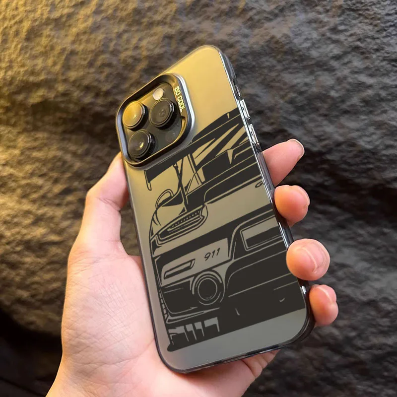 Sleek Car Pattern Design Shockproof Phone Case with TPU Silicone Bumper Cover